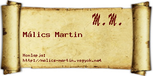 Málics Martin névjegykártya